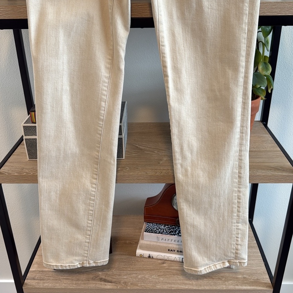 Lauren Ralph Lauren Mid-Rise Premiere Straight Leg Beige Jeans, 6 - Picture 3 of 9